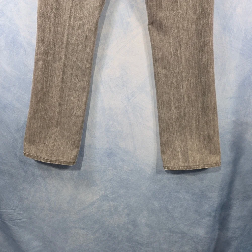 Elie Tahari Gray Wash Bootcut Jeans Lace Trim‎ Waistband Size 8 Womens